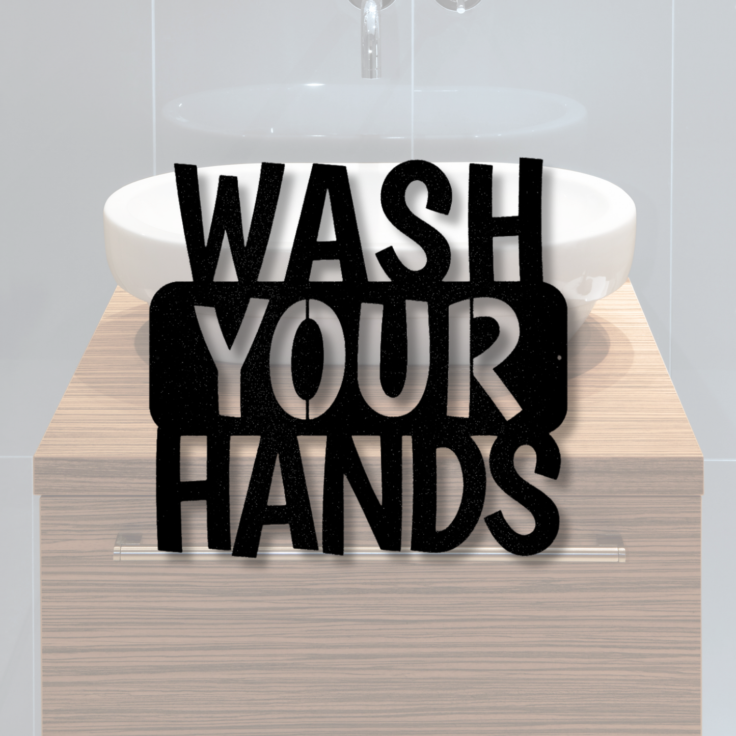 Wash Your Hands Quote  Metal Steel Sign, Wash Your Hands Quote Bathroom Sign, Kids Bathroom Sign.