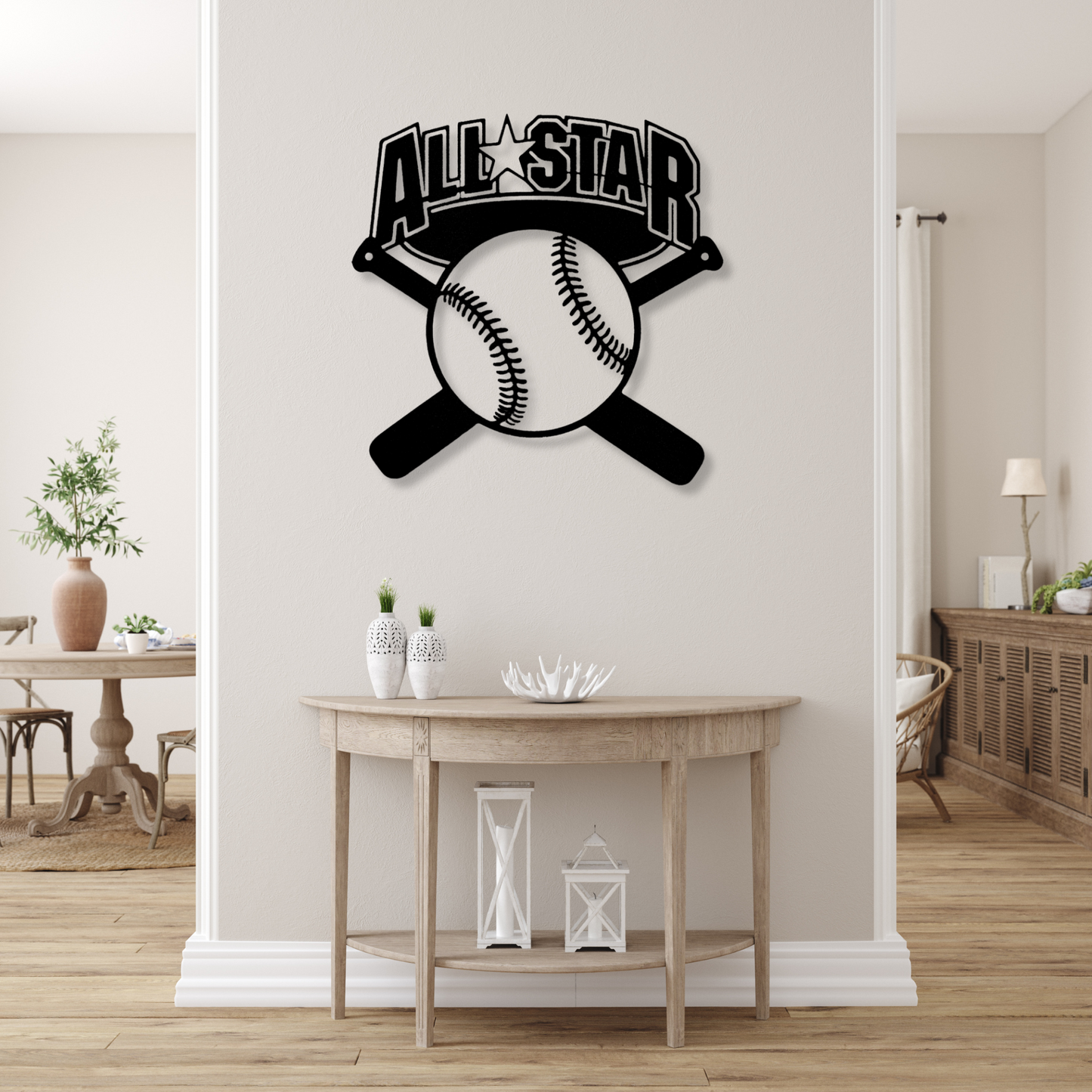 Baseball All-Star Metal Sign, Baseball Themed Metal Wall Hanging, Baseball Lover Gift, New Home Decor, Housewarming Gift