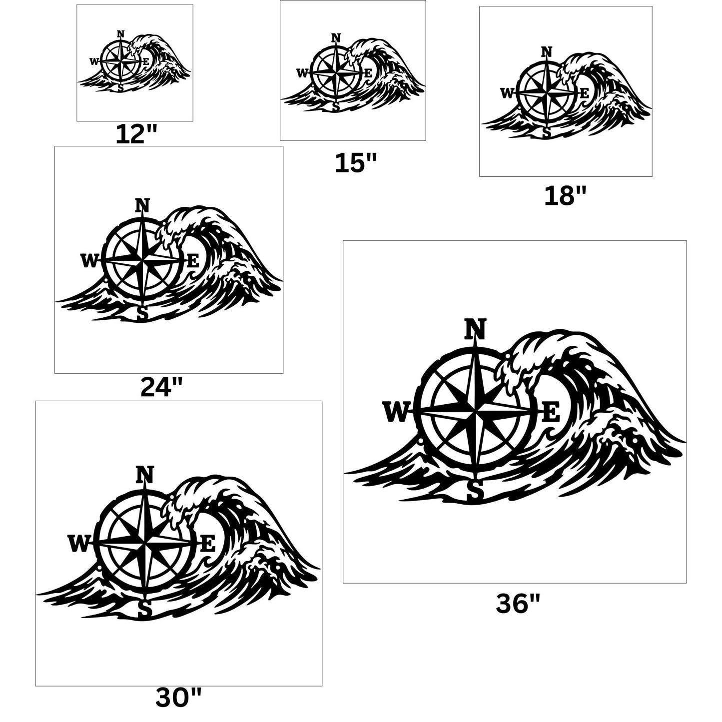Nautical Compass Metal Sign, Compass Wall Art, Nautical Wall Decor, Marine Metal Sign, Coastal Home Decor, Sailing Gift, Beach House Art