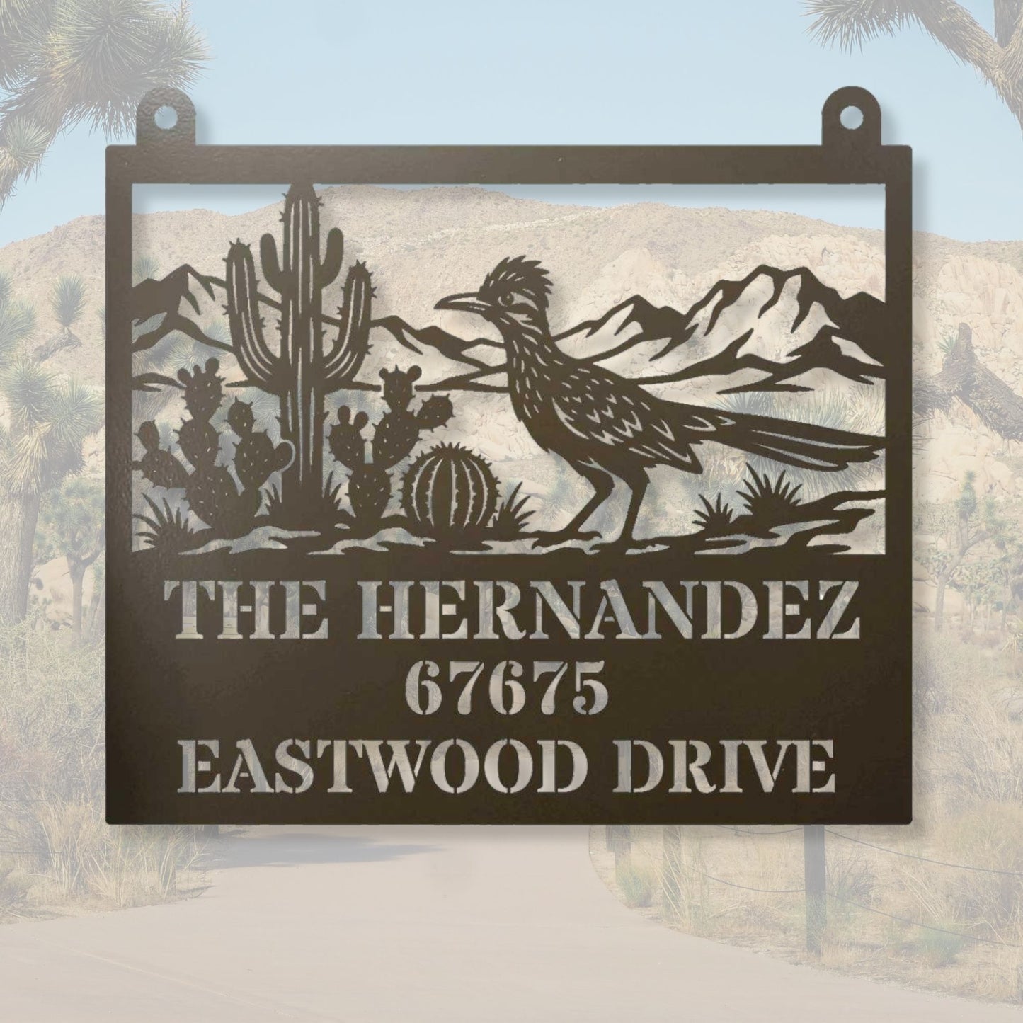 Custom Address Number Plate, Personalized Roadrunner Metal Sign, Desert Home Decor, Southwest Porch Sign, Yard Name Sign, New Mexico Gift