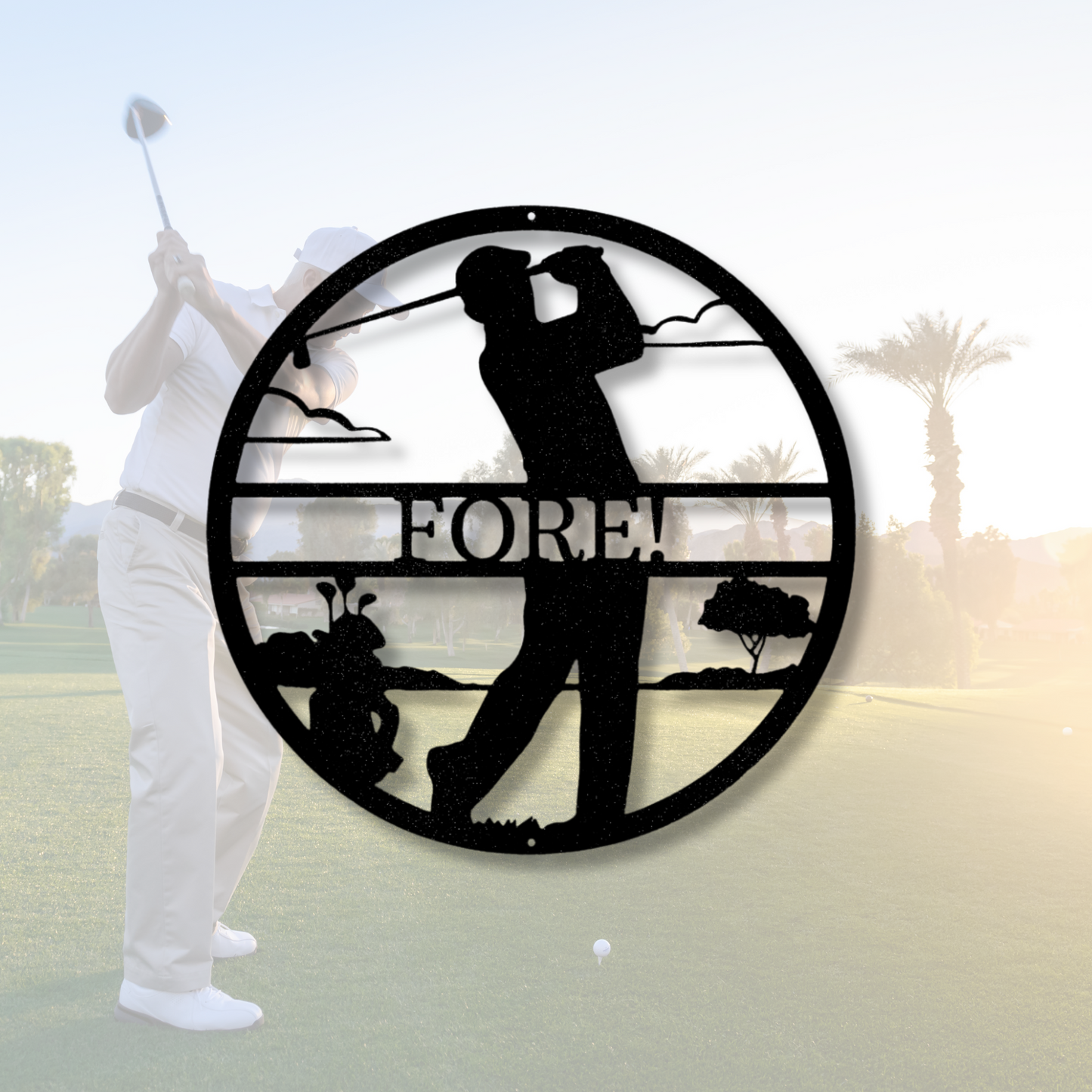 Custom Male Golfer Metal Sign, Personalized Male Golfer Monogram, BIrthday Gift For Golfer, Housewarming Gift, Indoor Decor, Home Wall Hanging.