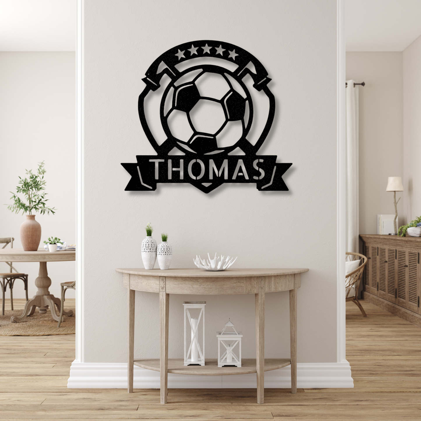 Custom Soccer  Metal Sign, Personalized Name Soccer Monogram Gift For A Soccer Player, Birthday Gift From Loving Mother, Soccer Name Sign.
