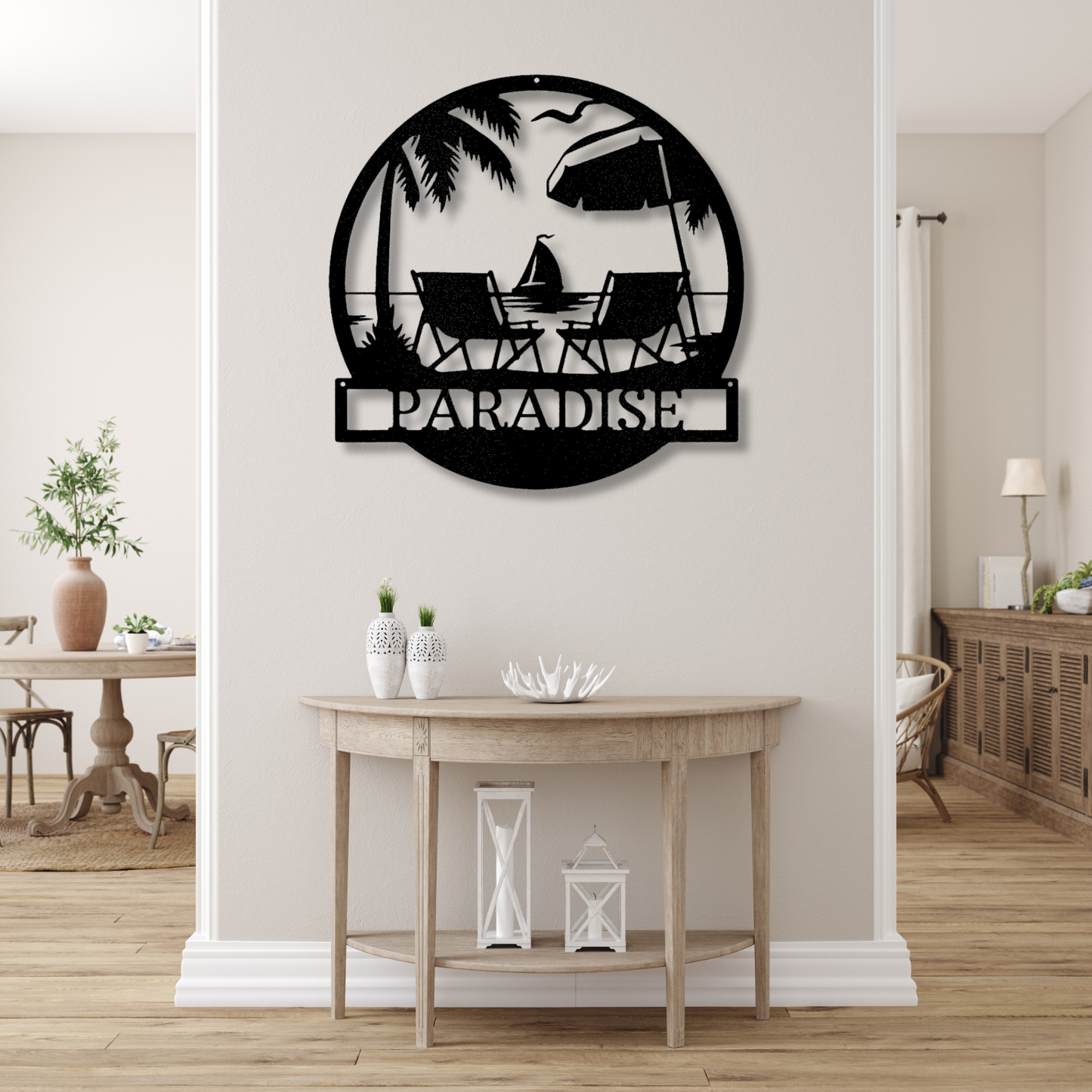 Personalized Beach Metal Sign, Summer House Welcome Sign, Custom Name Wall Art, Family Name Sign, Lake House Outdoor Sign, Nautical Decor