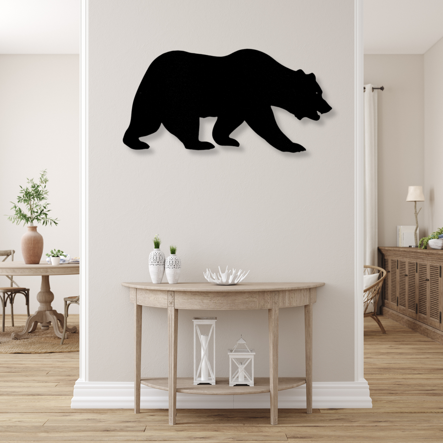 Grizzly Bear Metal Sign, Cabin Wall Art Decor, Lake House Art, Grizzly Bear Wall Art, Birthday Gift For Hunter Dad, Housewarming Gifts