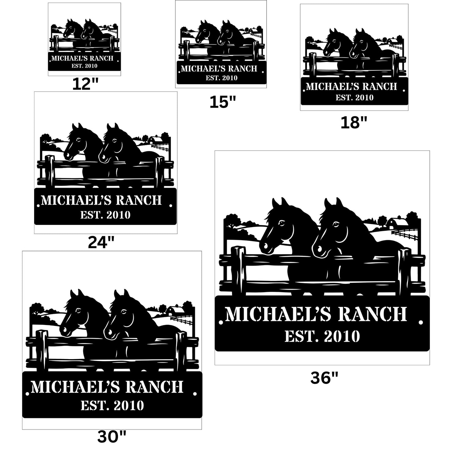 Custom Horse Ranch Metal Sign, Personalized Farm Sign, Equestrian Decor, Rustic Stable Sign, Horse Barn Decor, Western Home Gift