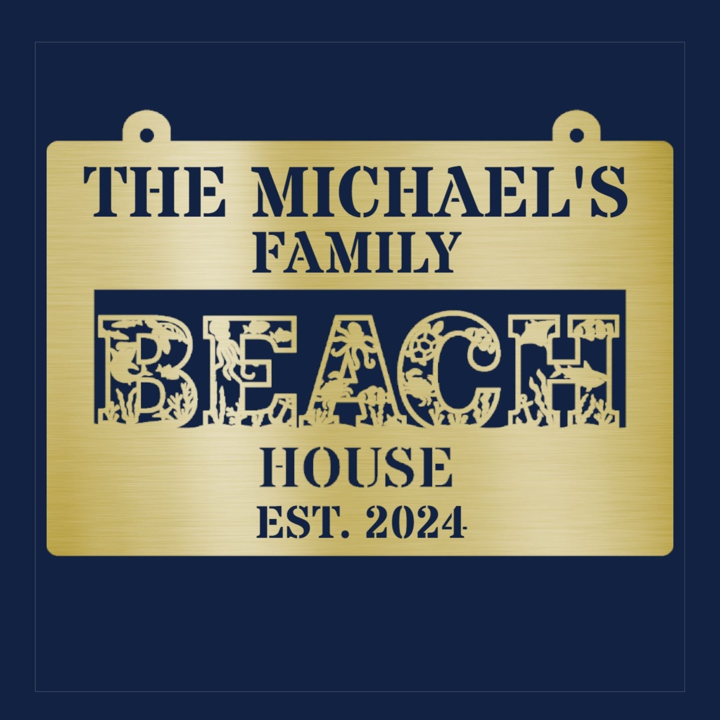 Personalized Beach House Metal Sign, Custom Beach House sign, Beach Themed Gift for Home