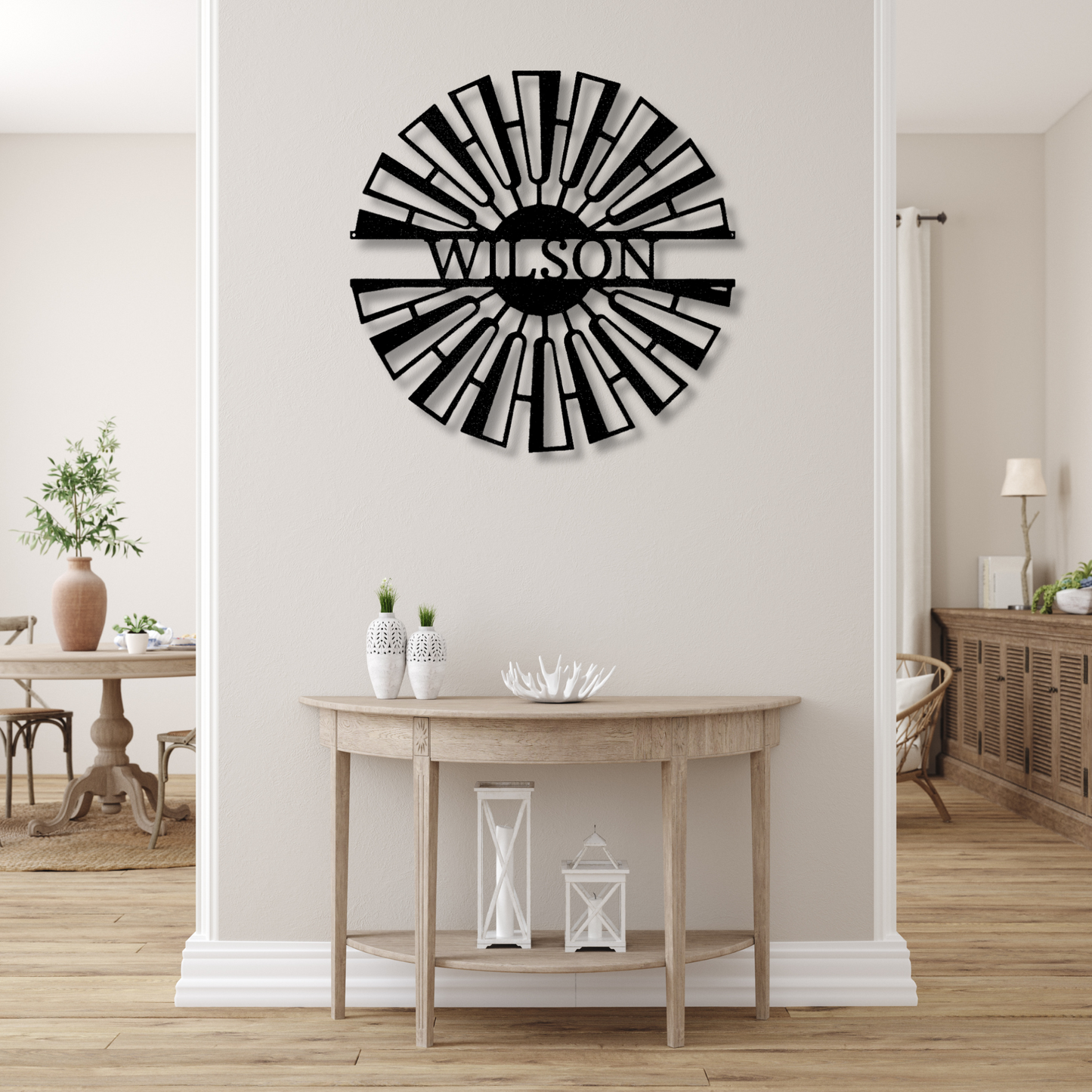 Custom Fancy Windmill Metal Sign, Personalized Fancy Windmill Metal Art Decor, Farmhouse Metal Sign, Established Family Name Metal Sign.