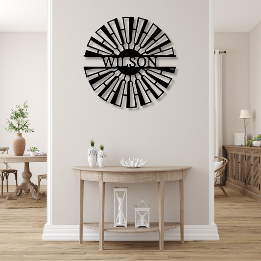 Custom Fancy Windmill Metal Sign, Personalized Fancy Windmill Metal Art Decor, Farmhouse Metal Sign, Established Family Name Metal Sign.