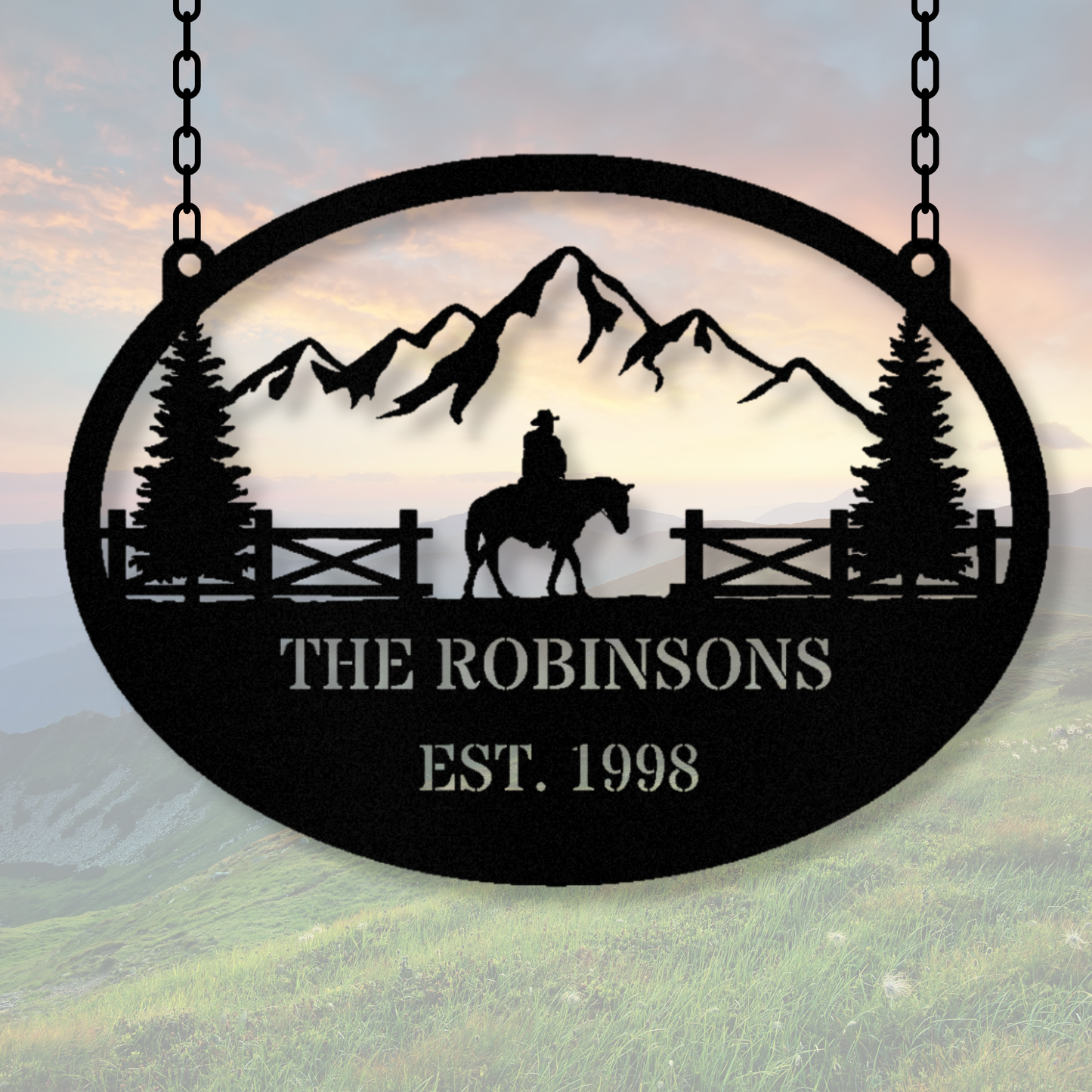 Personalized Horse Farm Metal Sign, Family Name Metal Hanging Sign, Metal Horse Sign, Horse Ranch Signs, Farm Address Metal Sign, Barn Sign