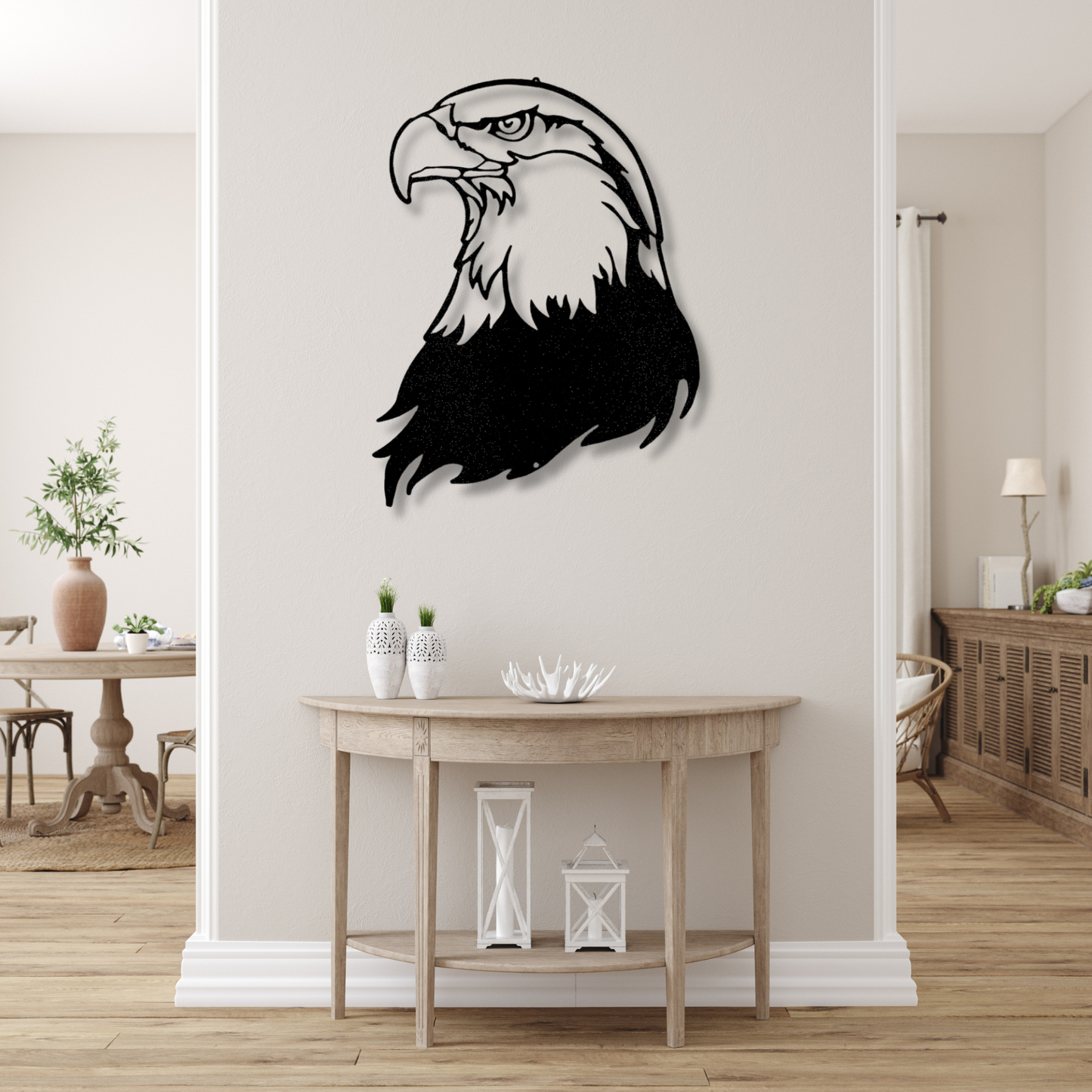 Bald Eagle Head Metal Sign, Housewarming Gift For Her, Birthday Gift For Patriotic Dad, Cabin Wall Hanging, Interior Wall Decor, Metal Wall Hanging, Son To Dad