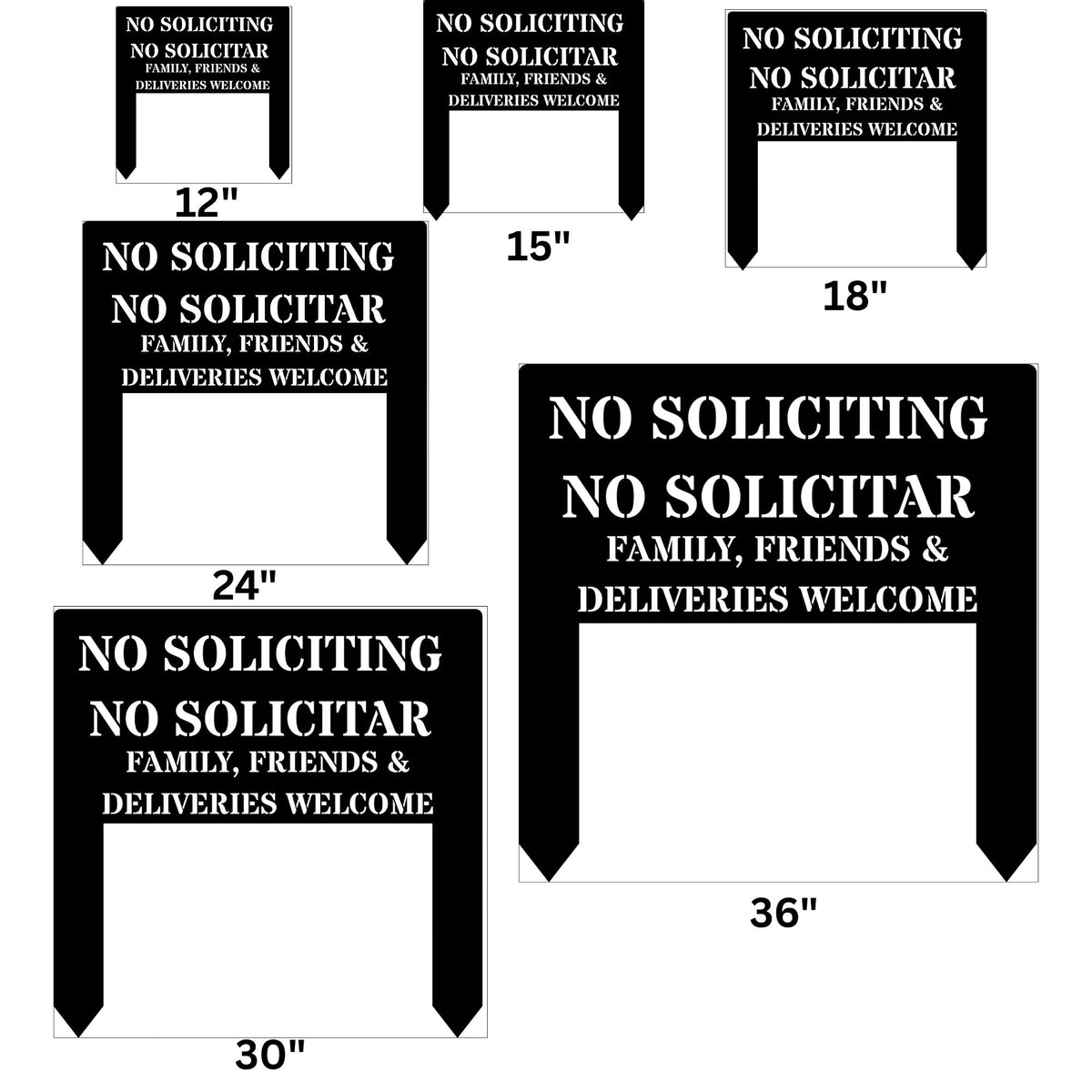 No Soliciting Metal Sign, Deliveries Welcome Sign, No Solicitar Yard Sign, Outdoor Front Door Decor