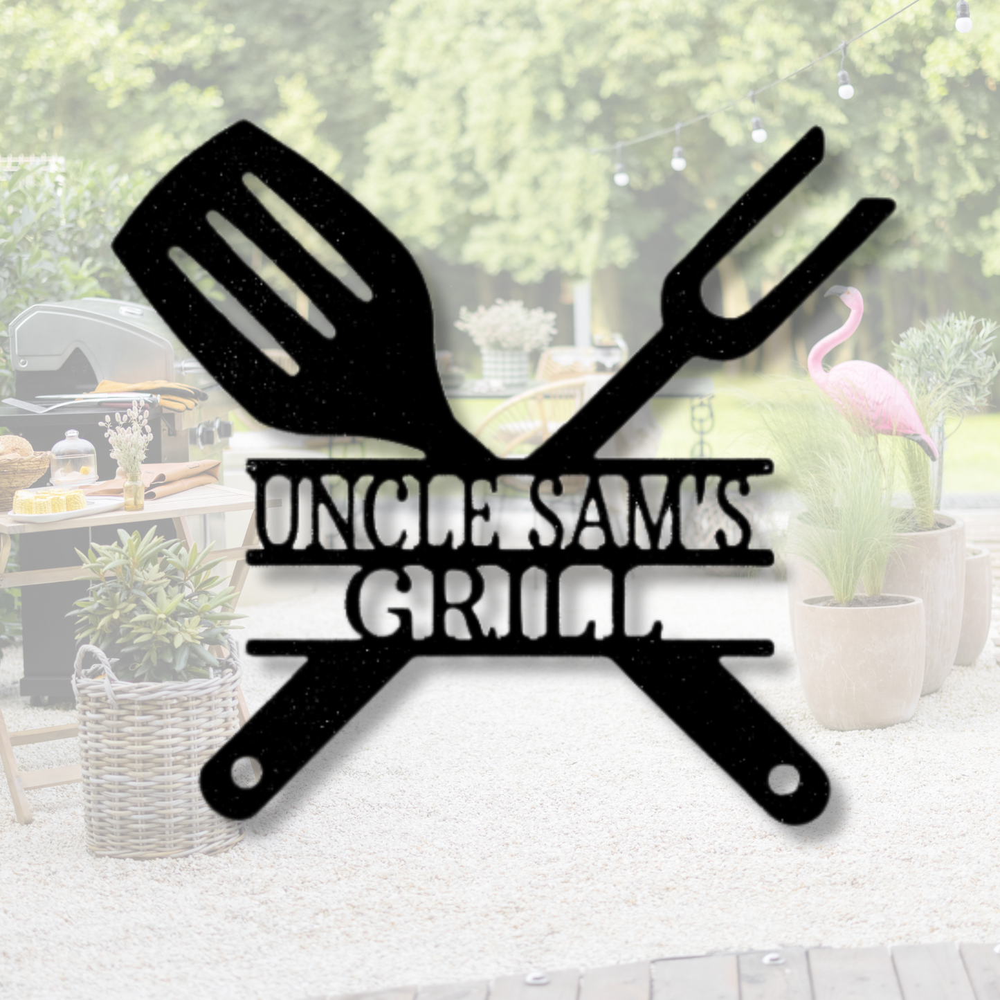 Custom Grilling Utensils  Metal Sign, Personalized Name Gift For An Amazing Grill Cook, Grilling Station Decor, Festive Season Housewarming Plaque, Birthday Gift For Him.