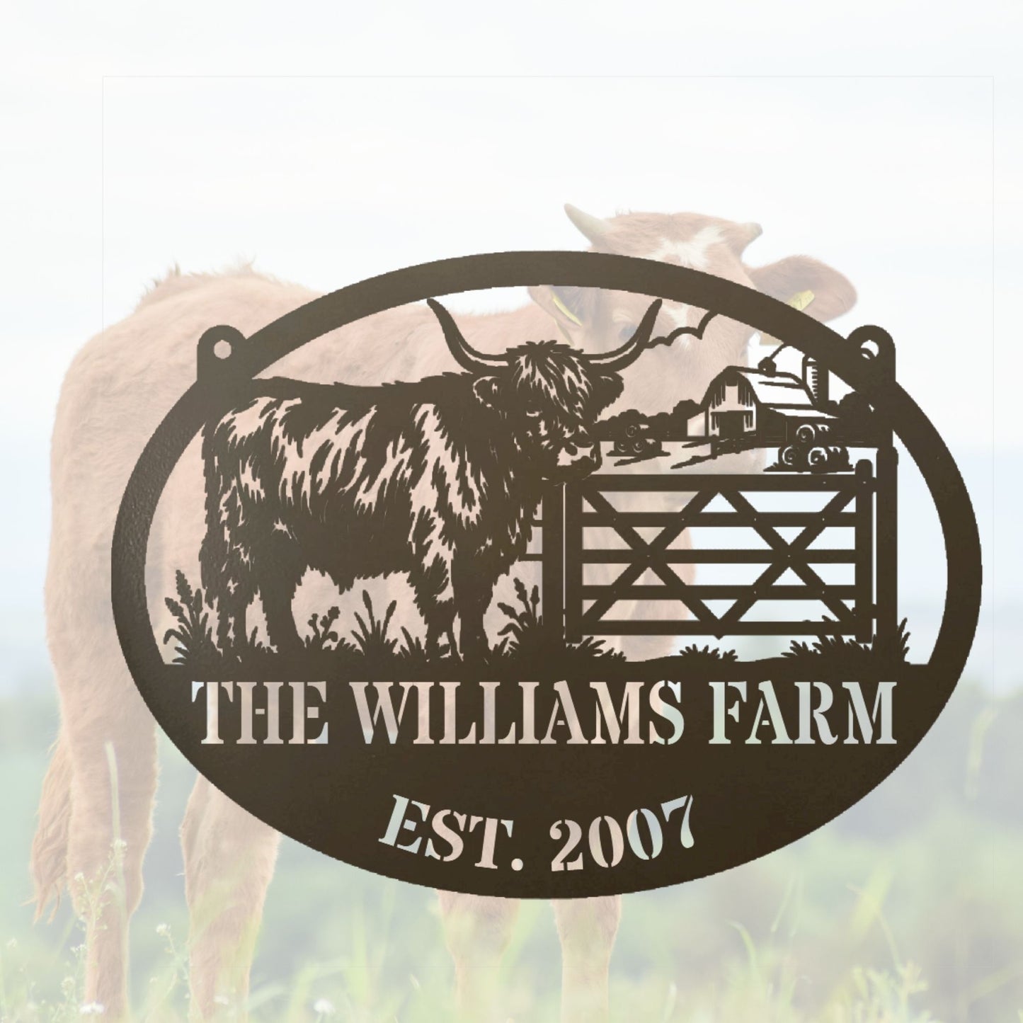 Personalized Cattle Ranch Sign, Custom Ranch Name Sign, Farm Sign, Western Ranch Decor, Cattle Farm Gift, Rustic Ranch House Wall Art