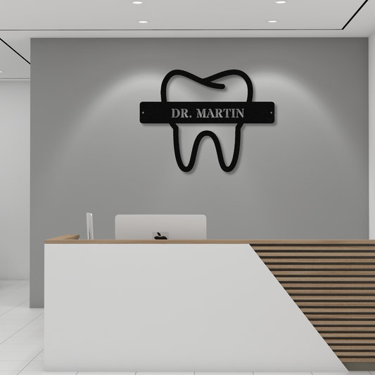 Dental Office Metal Sign, Dentist Metal Sign, Dentist Boss Gift, Dentist Office Decor, Orthodontist Office Sign, Dentist Name Sign, Wall Art