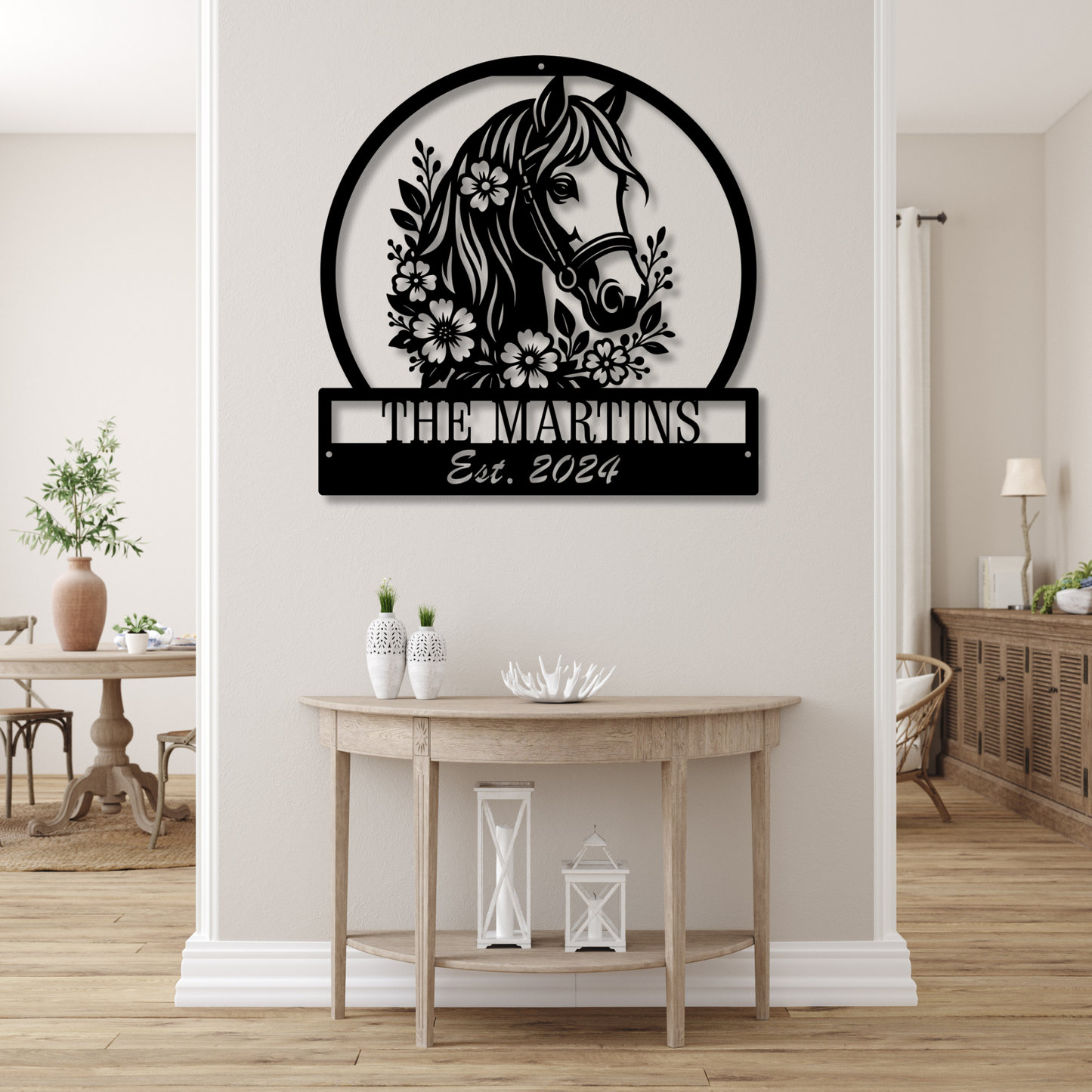 Personalized Metal Horse Farm Sign, Outdoor Name Sign, Welcome Farm Animals Sign, Farmhouse Decor Gift, Ranch and Farm Lovers