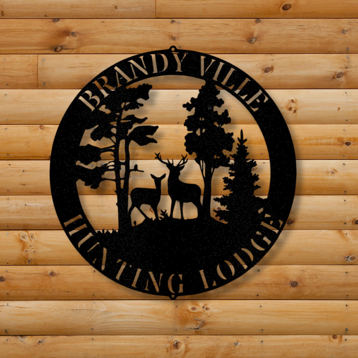 Custom Deer Scene Metal Sign, Personalized Deer In The Wild Metal Sign Gift For Hunter Dad, Hunting Resort Wall Art Decor, Cabin Wall Art Hanging.