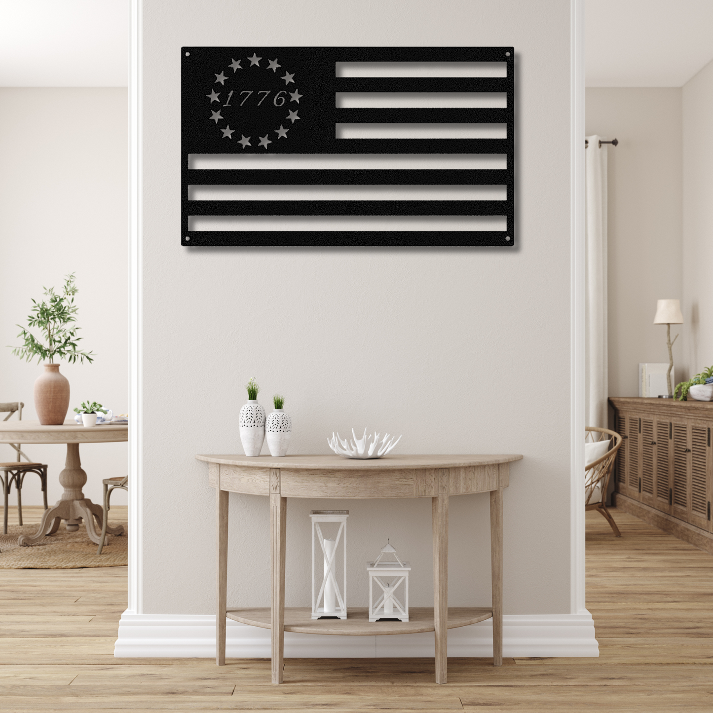 American Flag Metal Sign, Patriotic Independence American Flag Wall Decor,