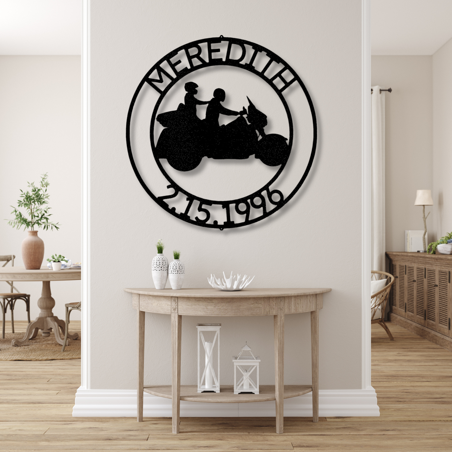 Custom Motorcycle Rider Metal Sign, Personalized Motorcycle Wall Decor, Birthday Gift For Biker Dad, Housewarming Gift For Couple Riders.