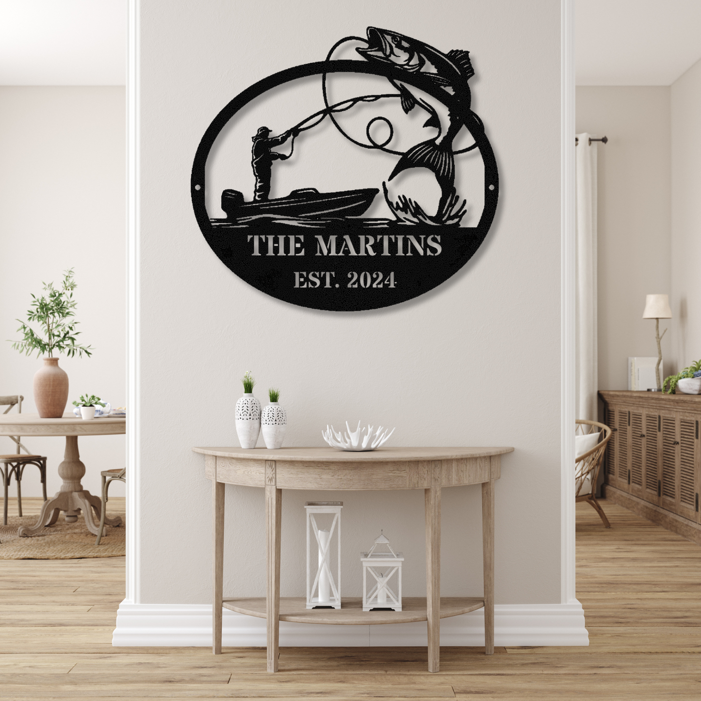 Fishing metal sign, fishing decor, lake house sign, angler gift, rustic cabin decor, fish wall art, perfect for outdoor enthusiasts