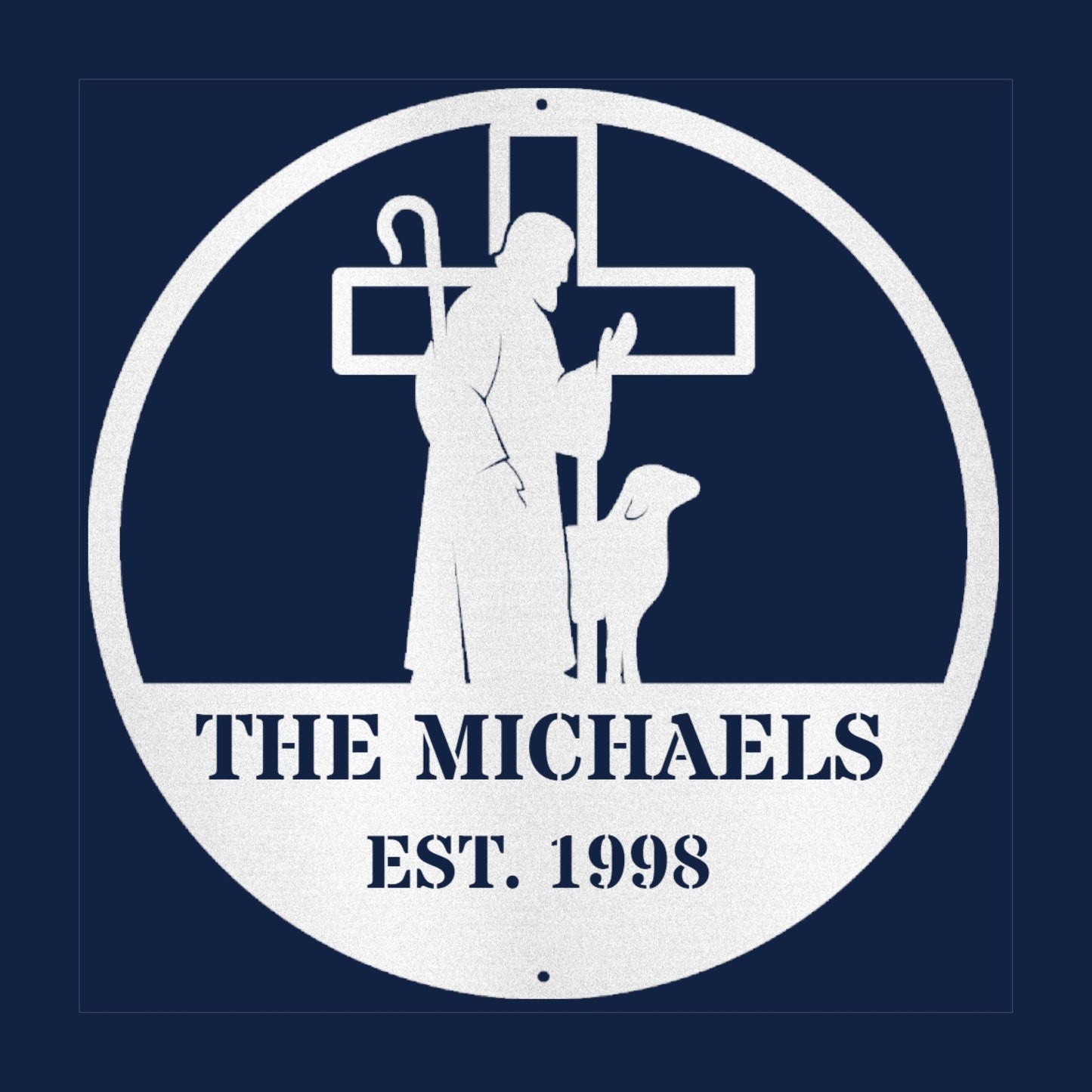Personalized Christ Shepherd Metal Sign, Christian Wall Art, Religious Decor, Jesus Metal Sign, Faith Home Decor, Shepherd Wall Art