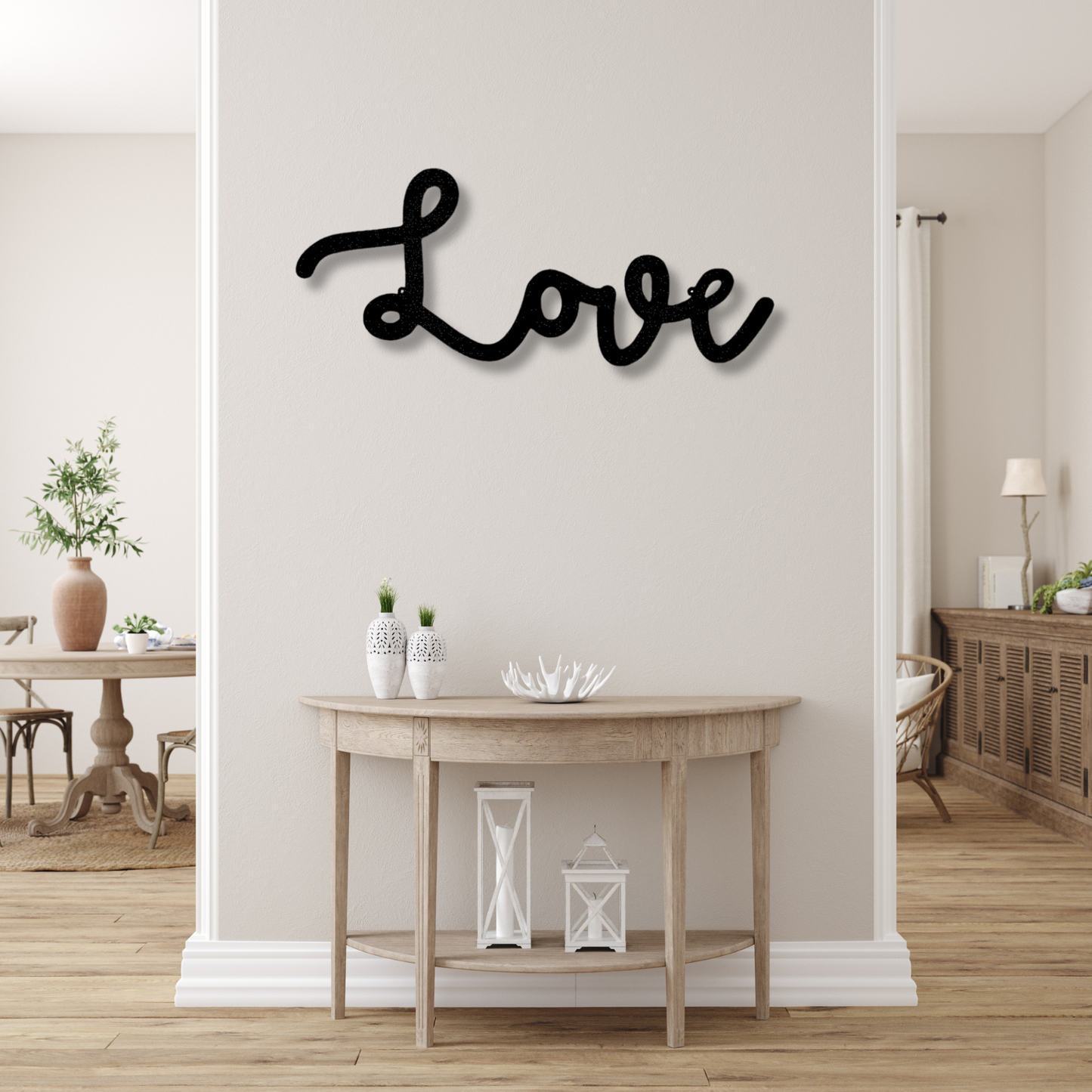 Love Script Metal Sign, Love Word Wall Art, Housewarming Gift, Wedding Gift, Script Wall Decor, Wife Christmas Gift Bedroom Livingroom Decor