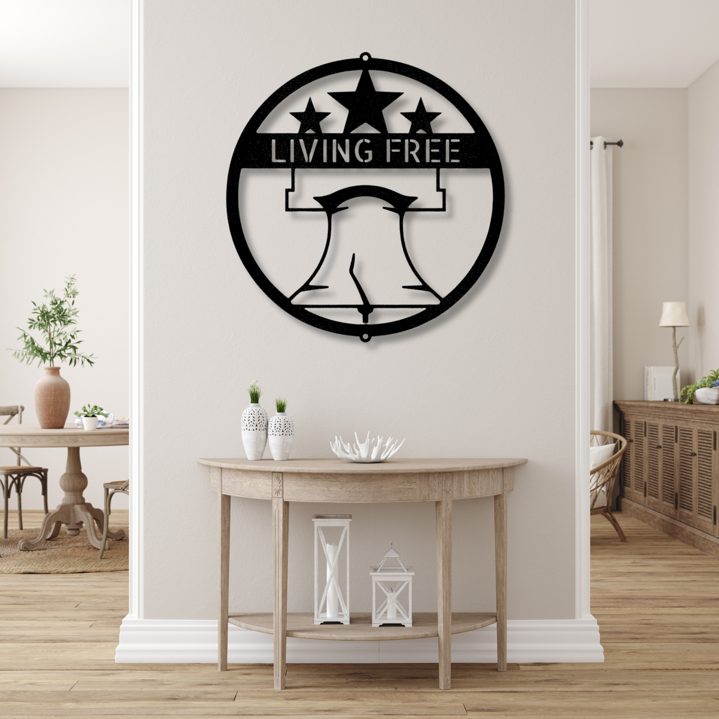 Custom Liberty Bell Metal Art Sign, Personalized Name Liberty Bell Monogram, Patriotic Wall Hanging, Birthday Gift For Dad, Indoor Liberty Decor.