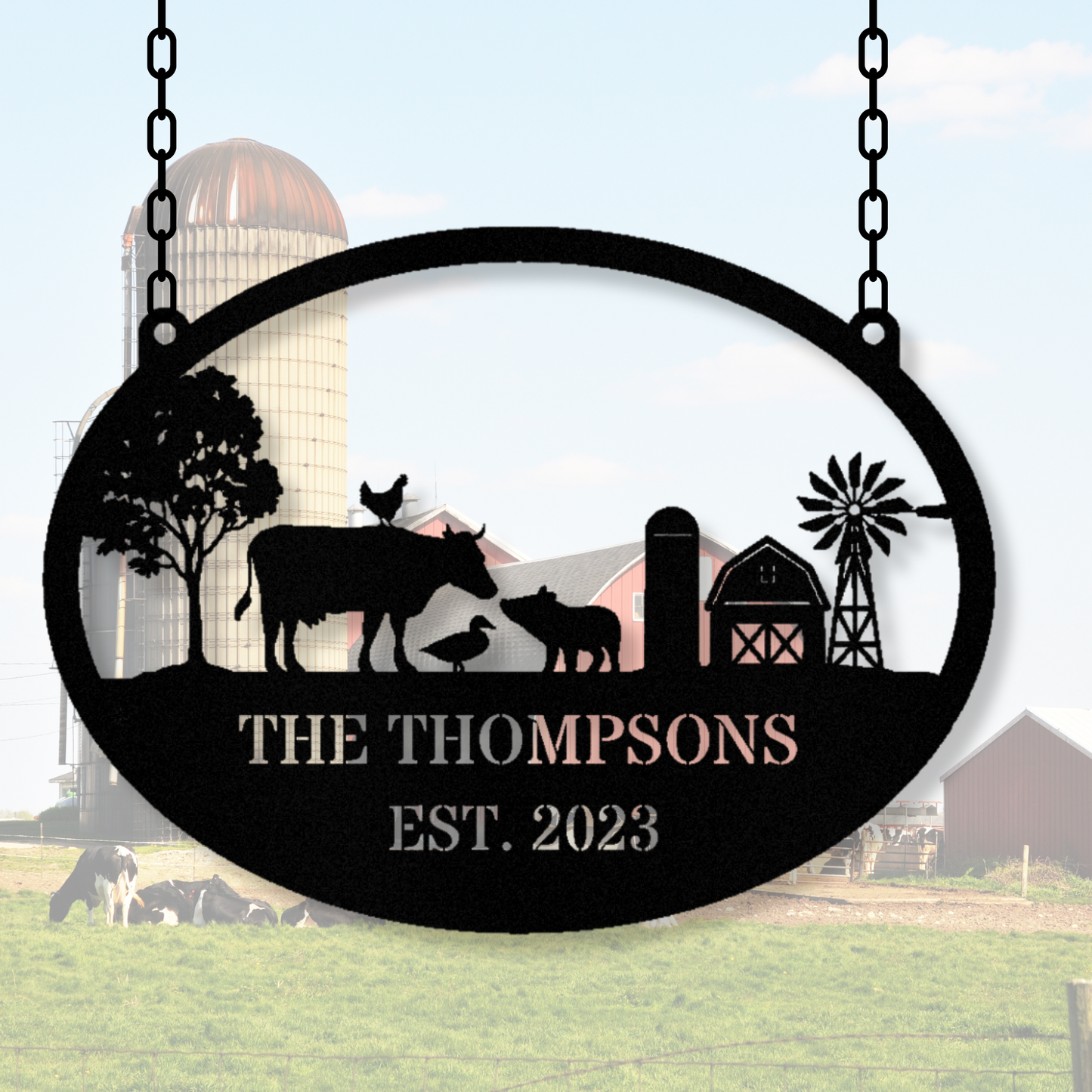 Personalized Farmhouse Metal Sign, Hanging Address Sign, Barn Metal Sign, Last Name Metal Sign