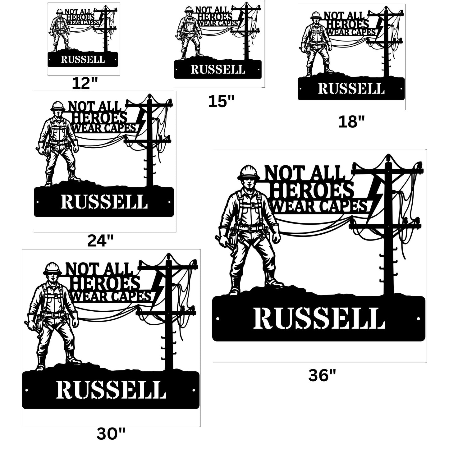 Personalized Lineman Gift, Utility Worker Metal Sign, Electrician Wall Decor, Lineman Retirement Appreciation Gift, Hero Steel Wall Art