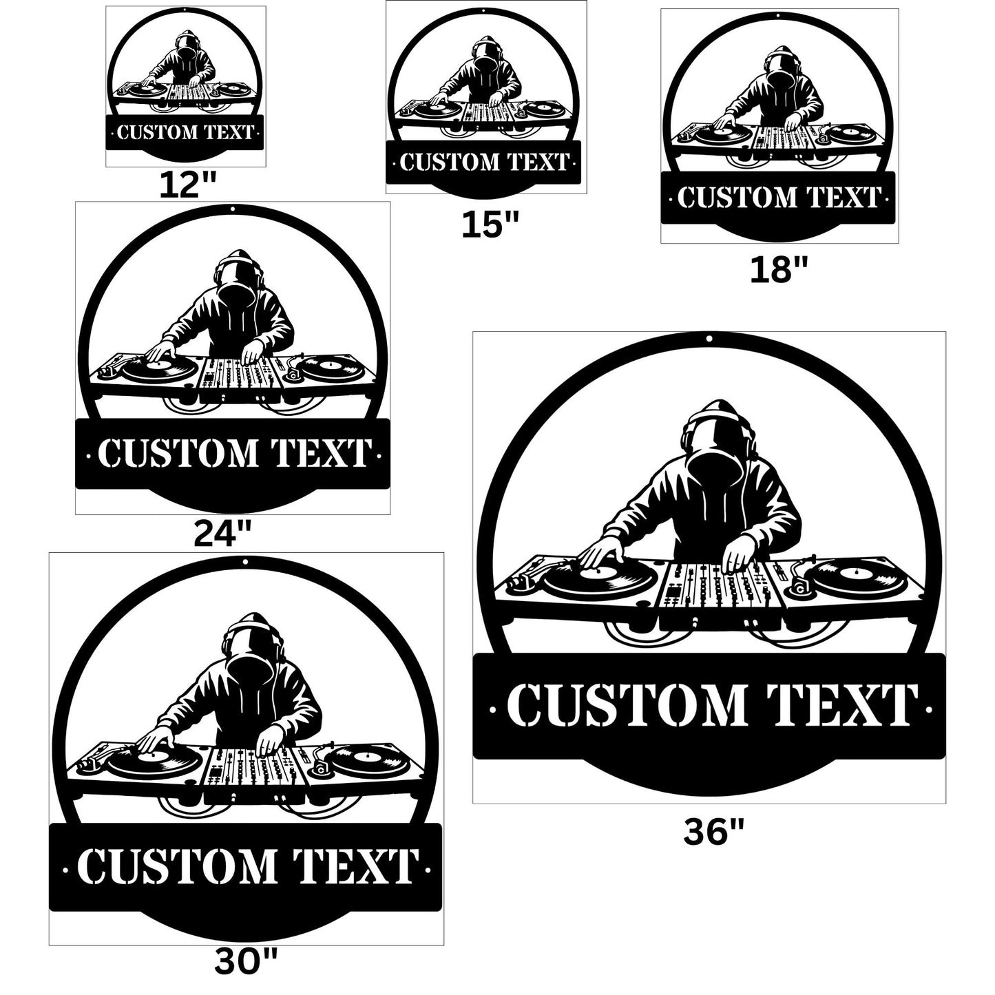 Personalized DJ Metal Wall Art, Custom DJ Gift, Music Wall Decor, DJ Studio Art, Music Lover Gift, Turntable Metal Sign, DJ Room Decor