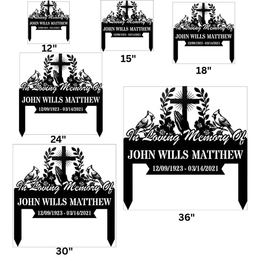 Custom Memorial Metal Stake Sign, In Loving Memory Sign, Remembrance Plaque, Personalized Grave Marker