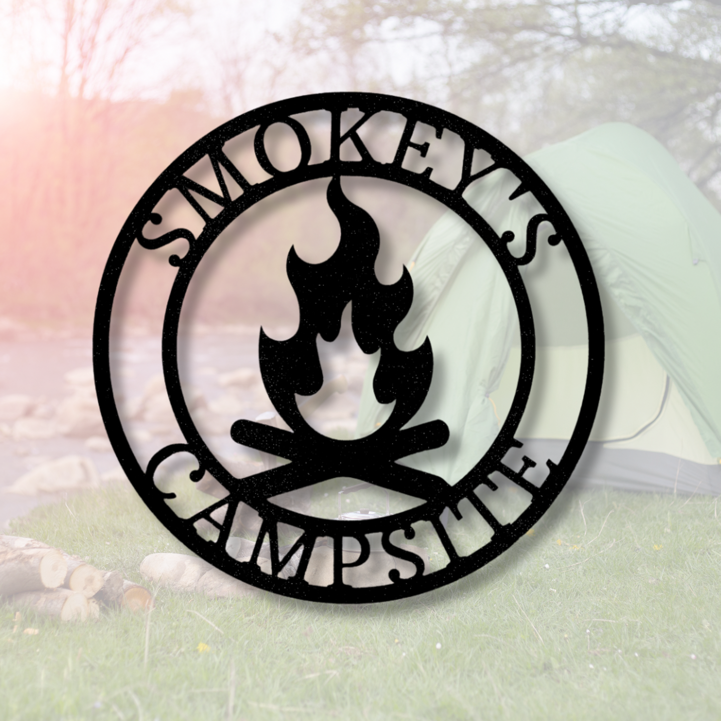 Custom Campfire Metal  Sign, Personalized Campfire Metal Art, Campfire Metal Art Sign, Wedding Gift For Outdoorsy Couple, Ultimate Outdoor Decor.