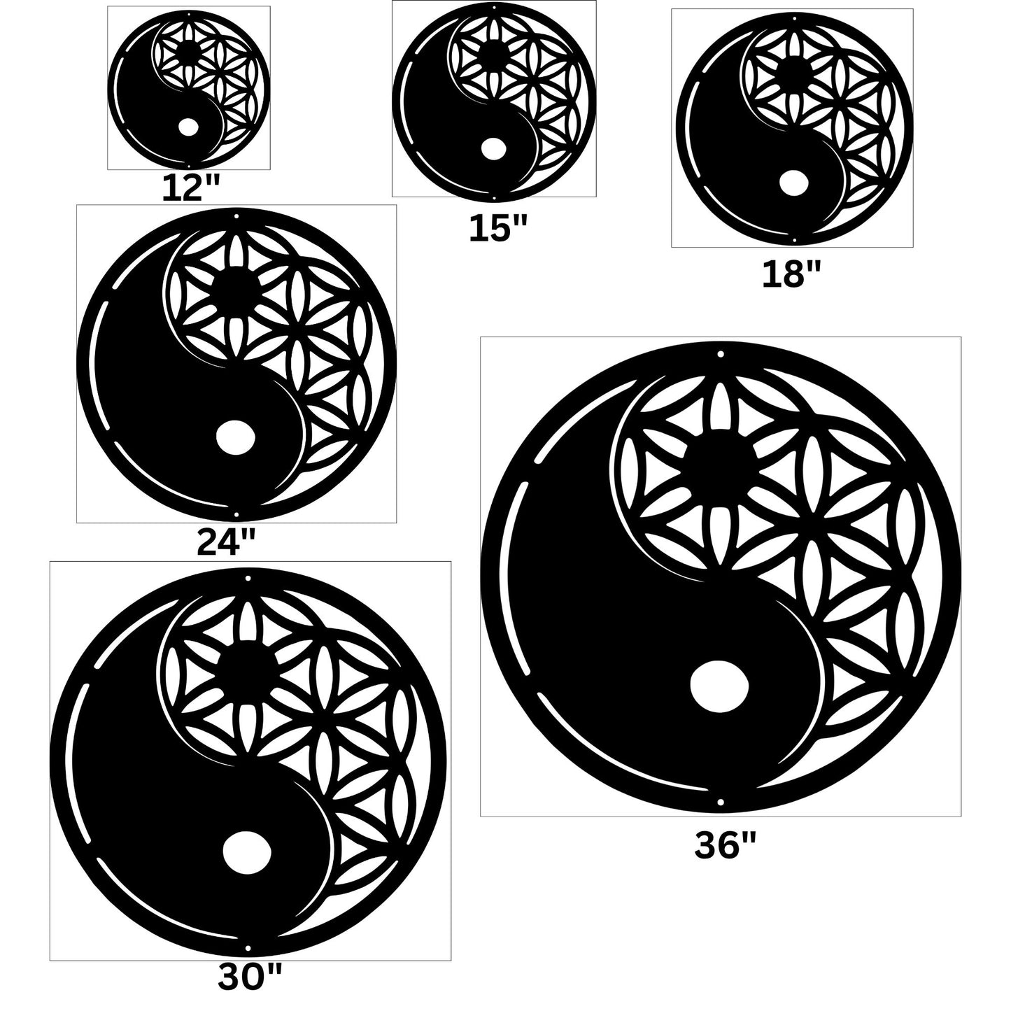 Metal Yin Yang Wall Art, Outdoor Metal Tree Sign, Zen Garden Decor, Patio Wall Hanging, Weatherproof Metal Art, Housewarming Gift Idea
