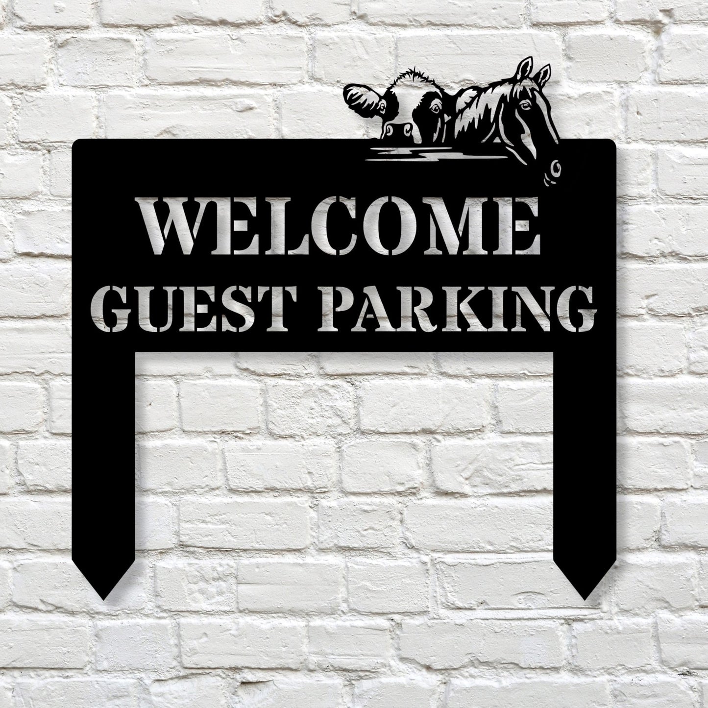 Custom Metal Parking Stake Sign | Personalized Property No Parking Sign | Custom Outdoor Metal Decor | Office Reserved Parking Metal Art