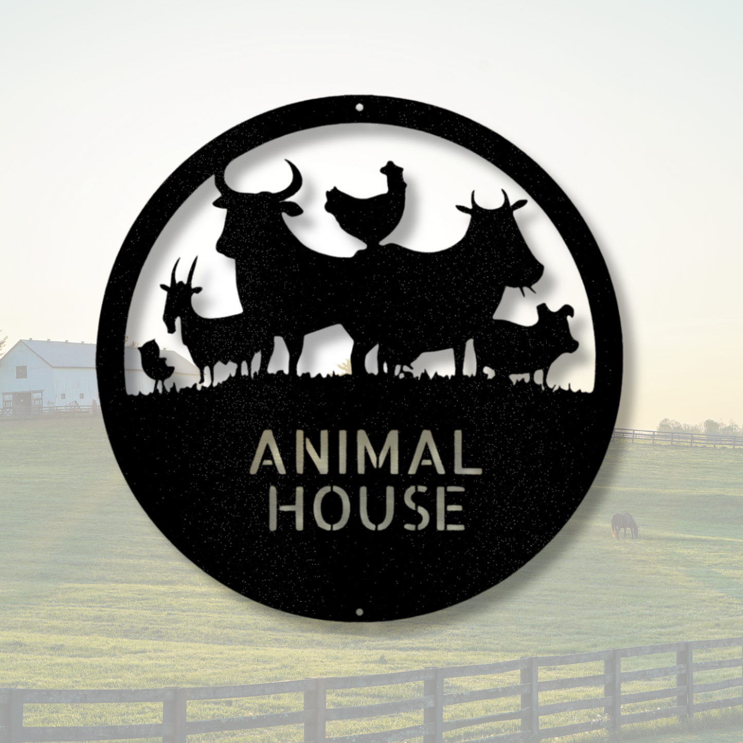 Custom Animal House Metal Sign, Personalized Domestic Animals Metal Art Sign, Housewarming Gift For A Farmer, Son To Mother Gift, Outdoor Signs, Home Wall Hangings.