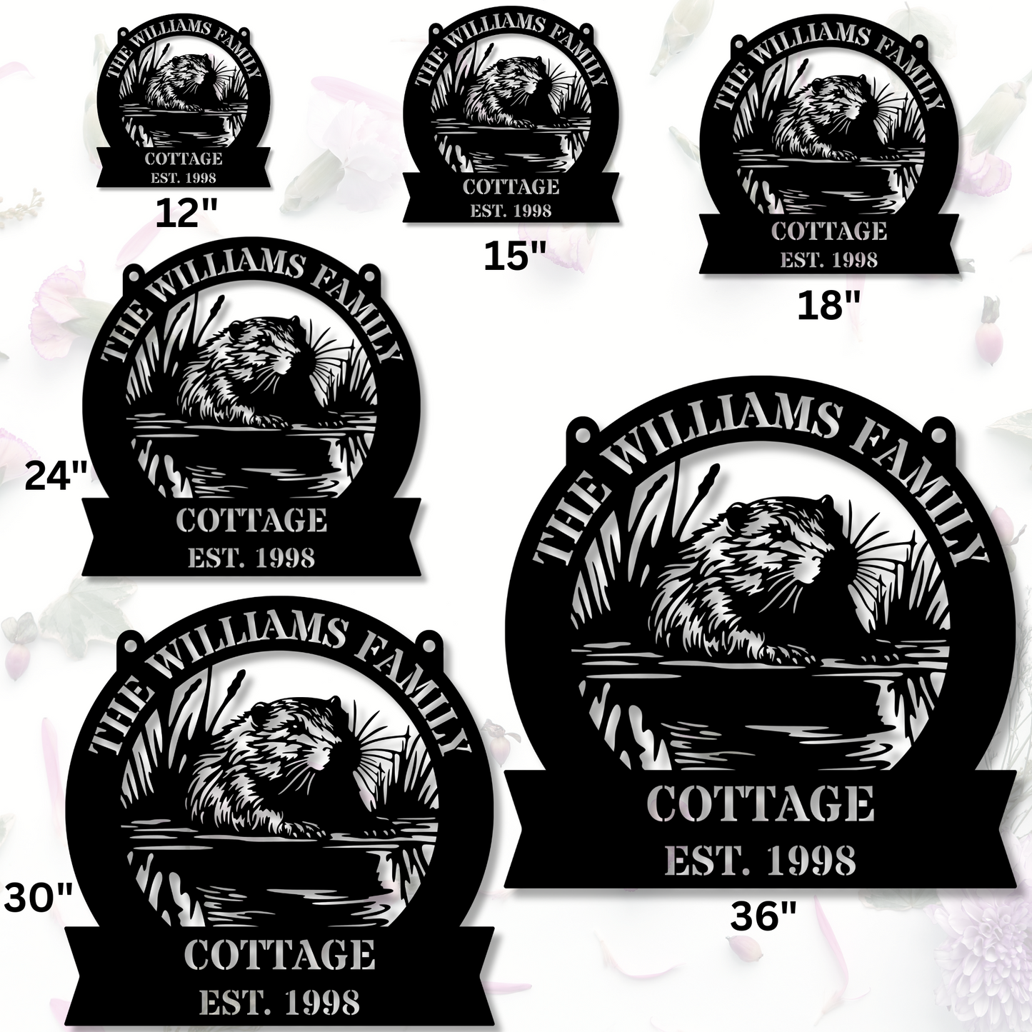 Custom Beaver Metal Sign, Beaver Lover Gift, Beaver Decor, Farmhouse and Cabin Decor, Personalized Name Sign, Home and Nature Lover Gift