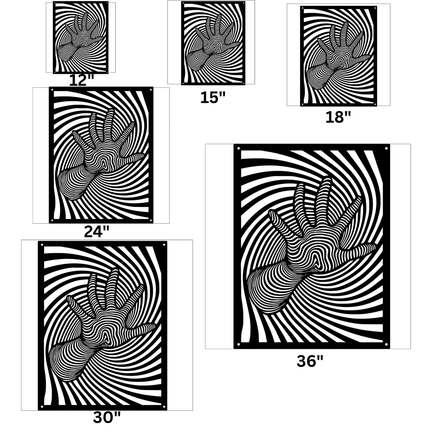 3D Hand Optical Illusion Metal Wall Art, Modern Wall Decor, Unique Metal Sculpture, Hand Wall Art, Home Decor Gift for Art Lovers