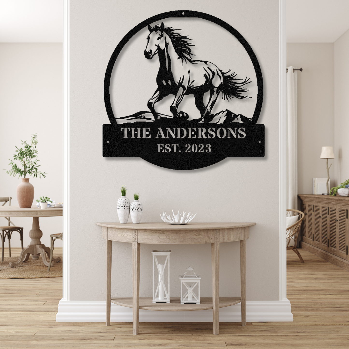 Horse Metal Sign, Rustic Horse Wall Art, Equestrian Gift, Farmhouse Decor, Horse Lover Sign, Western Metal Art