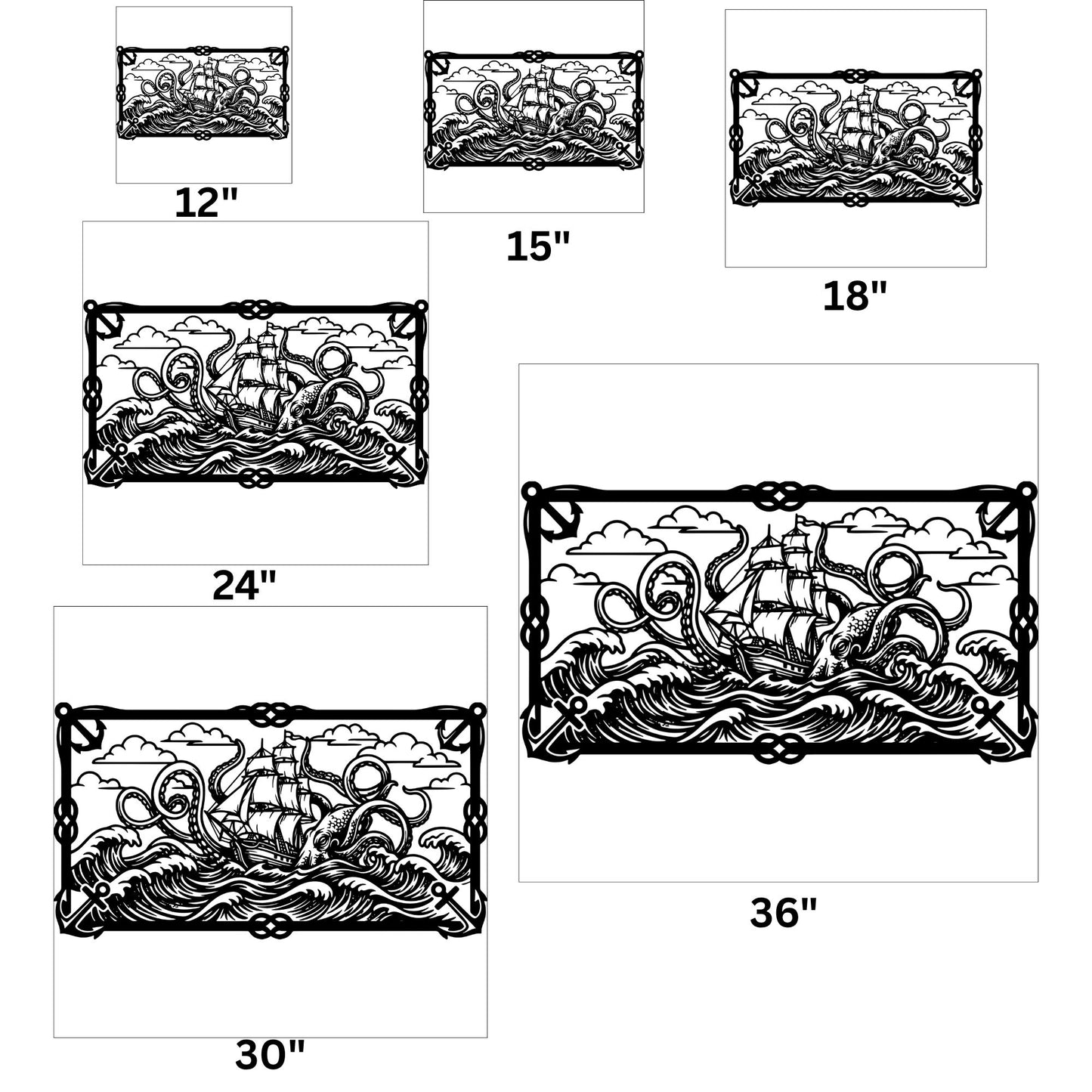 Sea Monster Metal Wall Art, Kraken Wall Decor, Ocean Creature Art, Nautical Home Decor, Voyage Art, Coastal Metal Sculpture, Marine Gift
