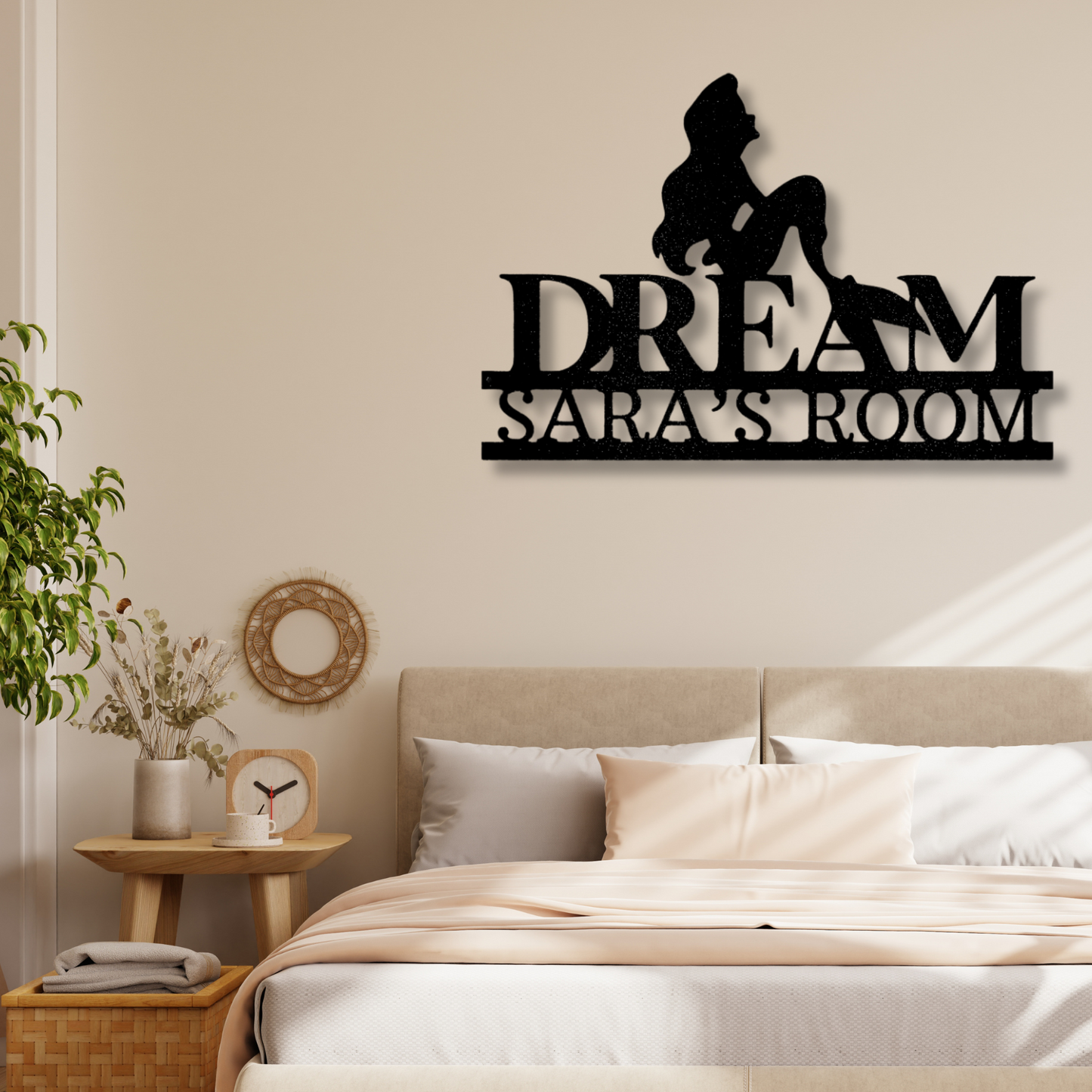 Personalized Mermaid Dreams Metal Steel Sign, Custom Mermaid Name Monogram, Birthday Gift For Her, Fantasy Gifts, Beach House Wall Decor.