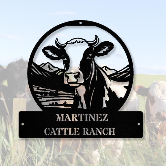 Customized Farmhouse Metal Sign, Mountain Cabin Metal Sign, Cattle Farm Address Sign, Father's Day Gift, Farm Metal Sign