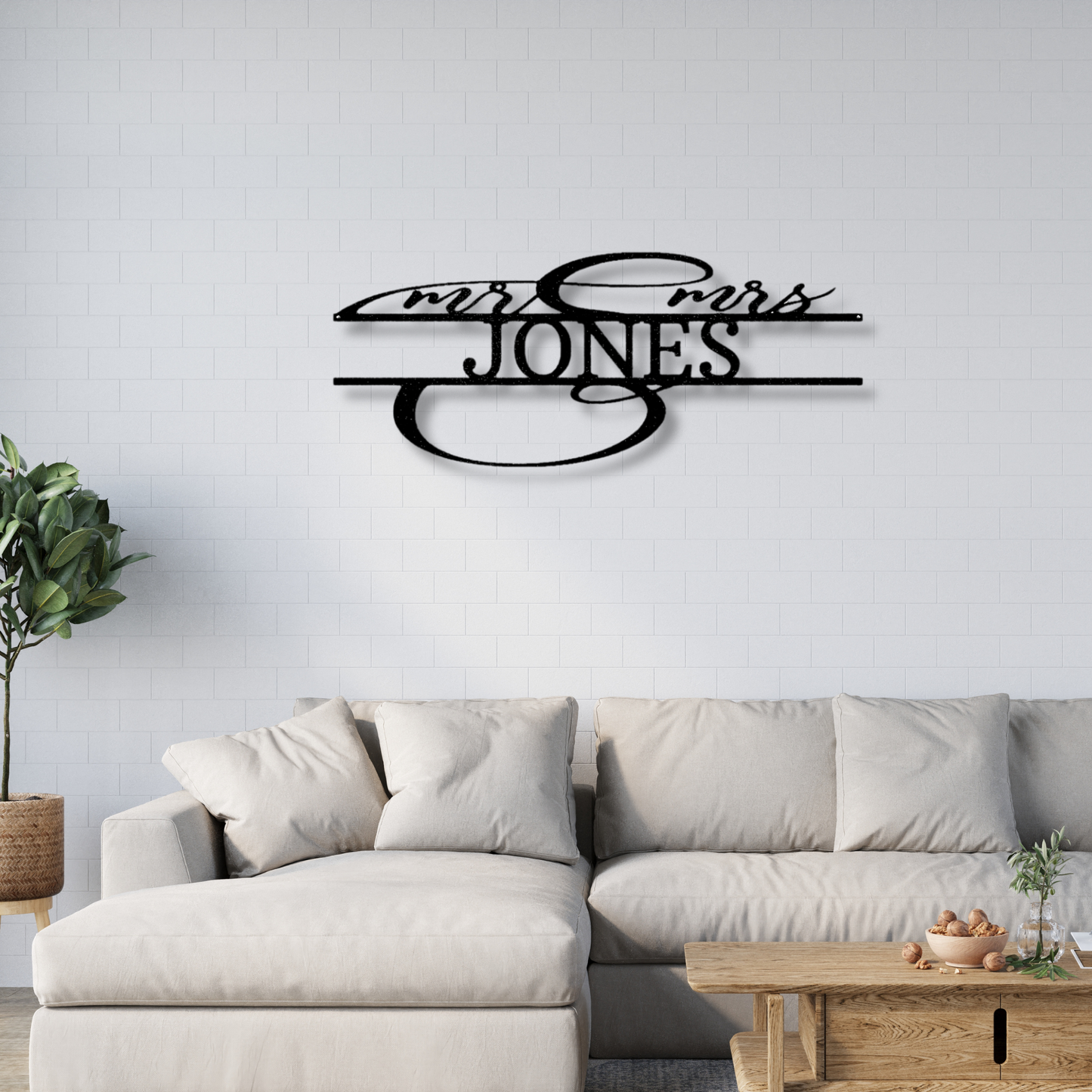 Custom Fancy Mr And Mrs Metal Sign, Personalized Mr And Mrs Monogram, Wedding Anniversary Decor, Housewarming Decor, Livingroom Wall Art Hanging.