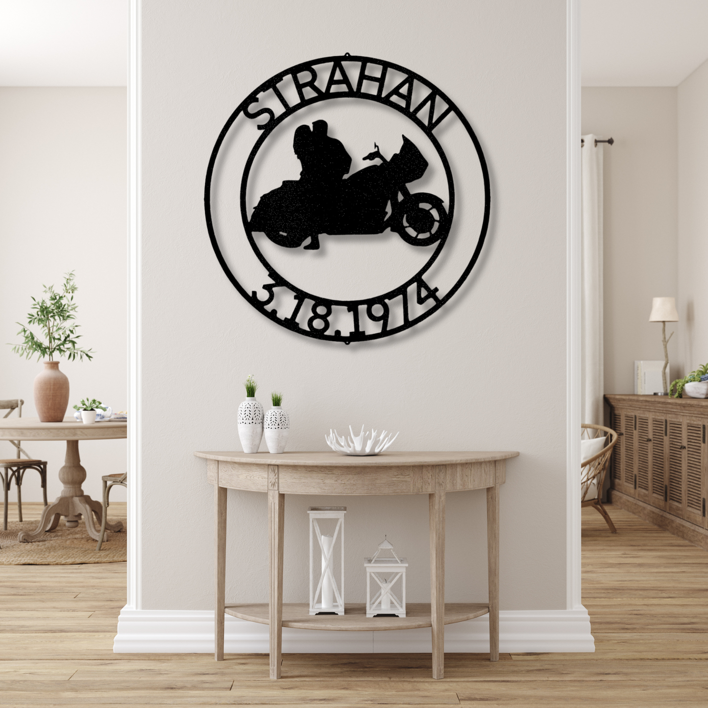 Personalized Rider Couple Metal Sign, Custom Name Decor For Newly-Wed Riders, Housewarming Gift, Anniversary Gift.