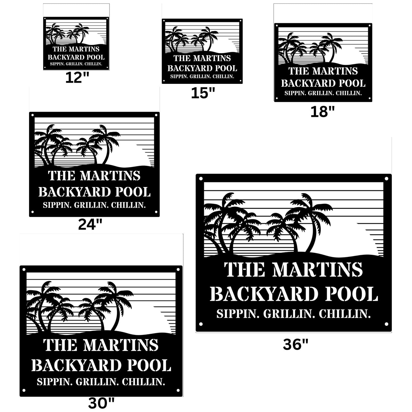 Personalized Pool Sign with Family Name, Custom Pool Decor, Backyard Sign, Outdoor Swimming Pool Gift, Poolside Wall Art Decor