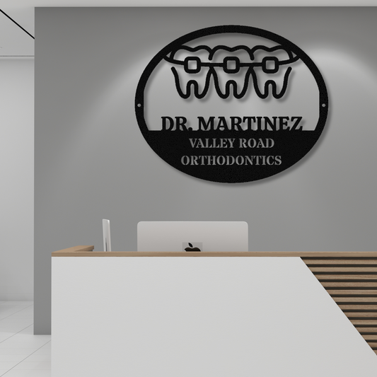 Customized Orthodontics Metal Sign, Orthodontist Practice Sign, Dental Office Decor, Dentist Gift, Orthodontist Name Sign, Established Sign