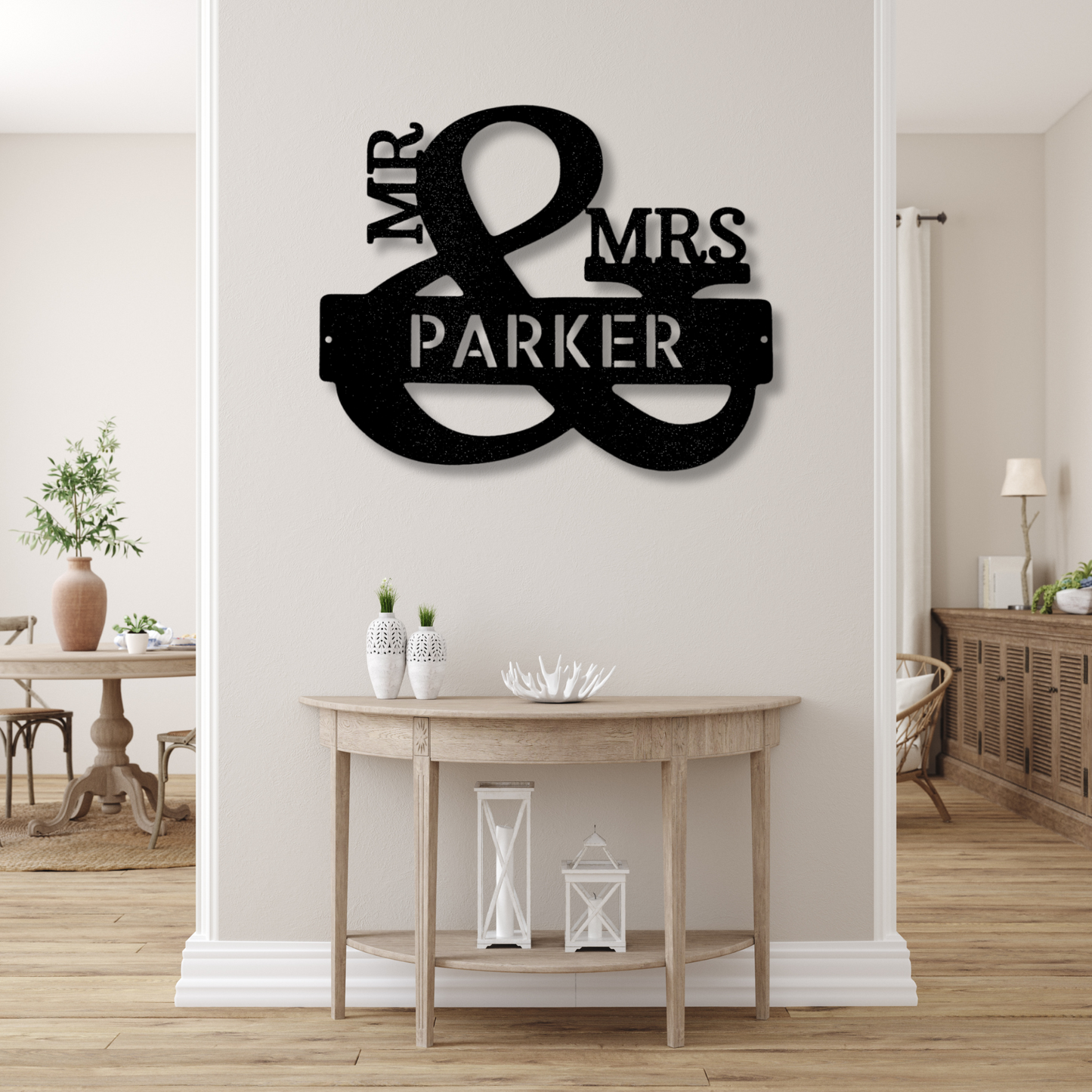 Couples Monogram Metal Sign, Mr and Mrs Wall Art, Personalized Couples Names Gift, Wedding Gift, Anniversary Gift Signs, Home Bedroom Art