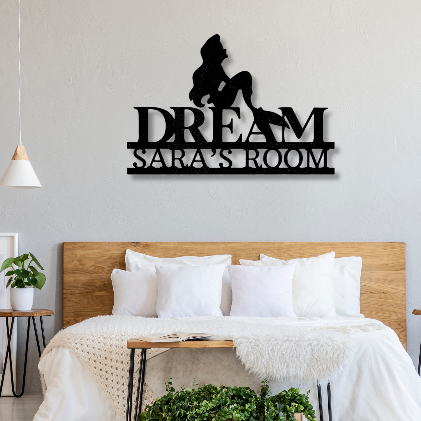 Personalized Mermaid Dreams Metal Steel Sign, Custom Mermaid Name Monogram, Birthday Gift For Her, Fantasy Gifts, Beach House Wall Decor.