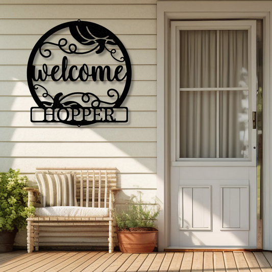 Personalized Welcome Fall Metal Steel Sign, Custom Name Welcome Fall  Sign, Front Door Metal Hanging, Living Room Wall Art.