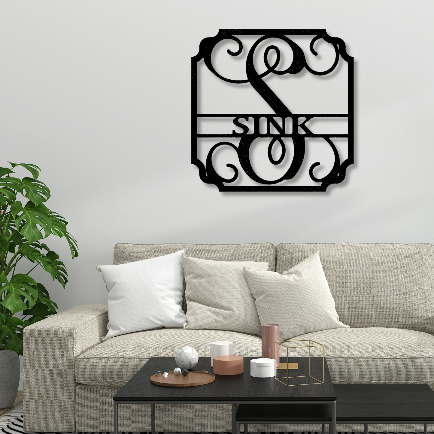 Personalized Classic Family Name Metal Sign, Name Initial Metal Sign, Wedding Gift, Last Name Metal Sign