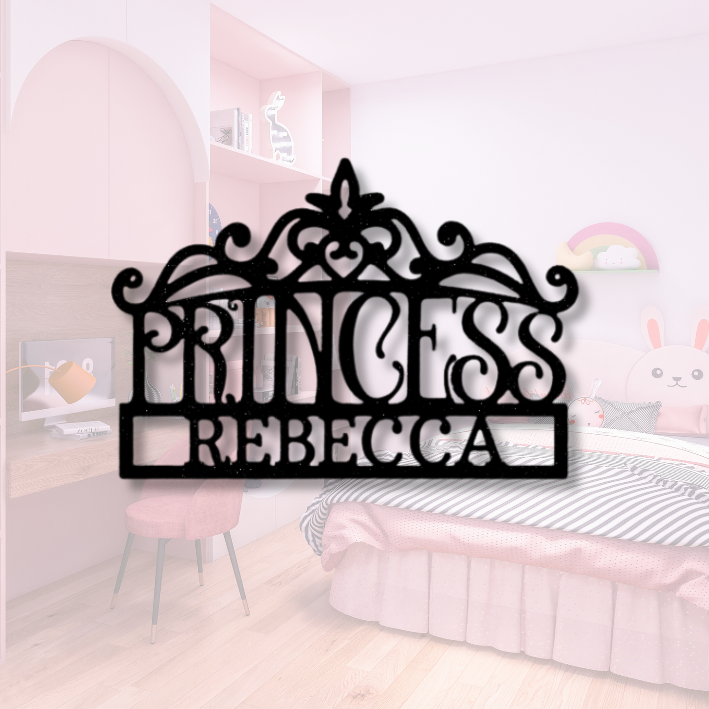 Personalized Princess Crown Metal Sign, Custom Name Gift For Teen Daughter, Bedroom Wall Hanging, Birthday Gift For Teen Niece, Mother To Daughter Gift.