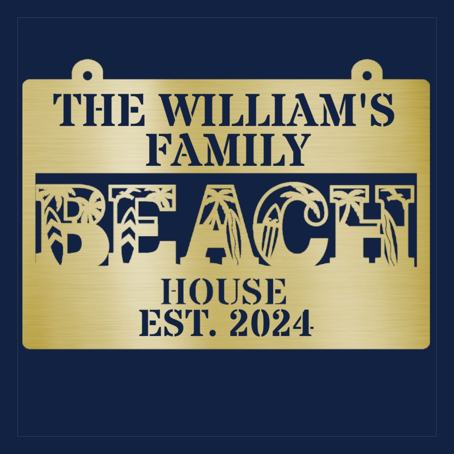 Custom beach house metal sign, personalized beach decor, coastal home wall art, nautical metal sign, beach house gift